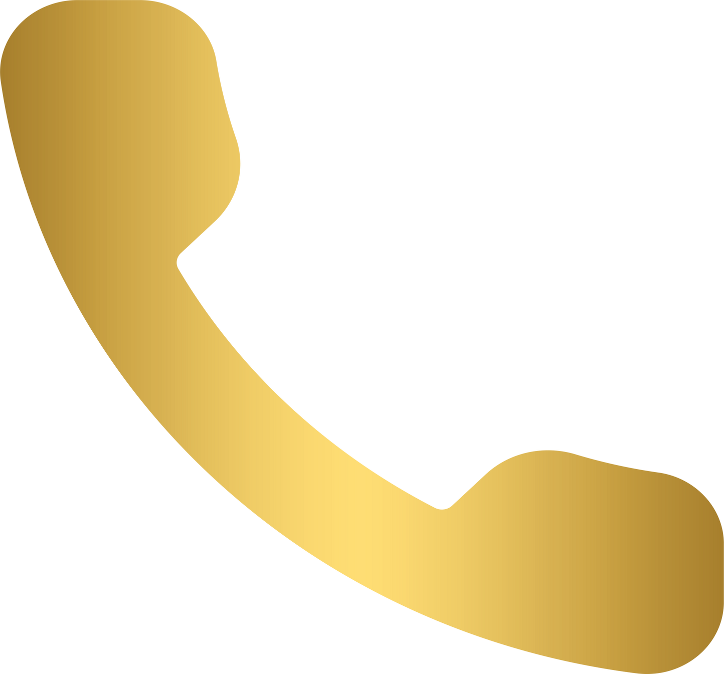 Gold phone call icon